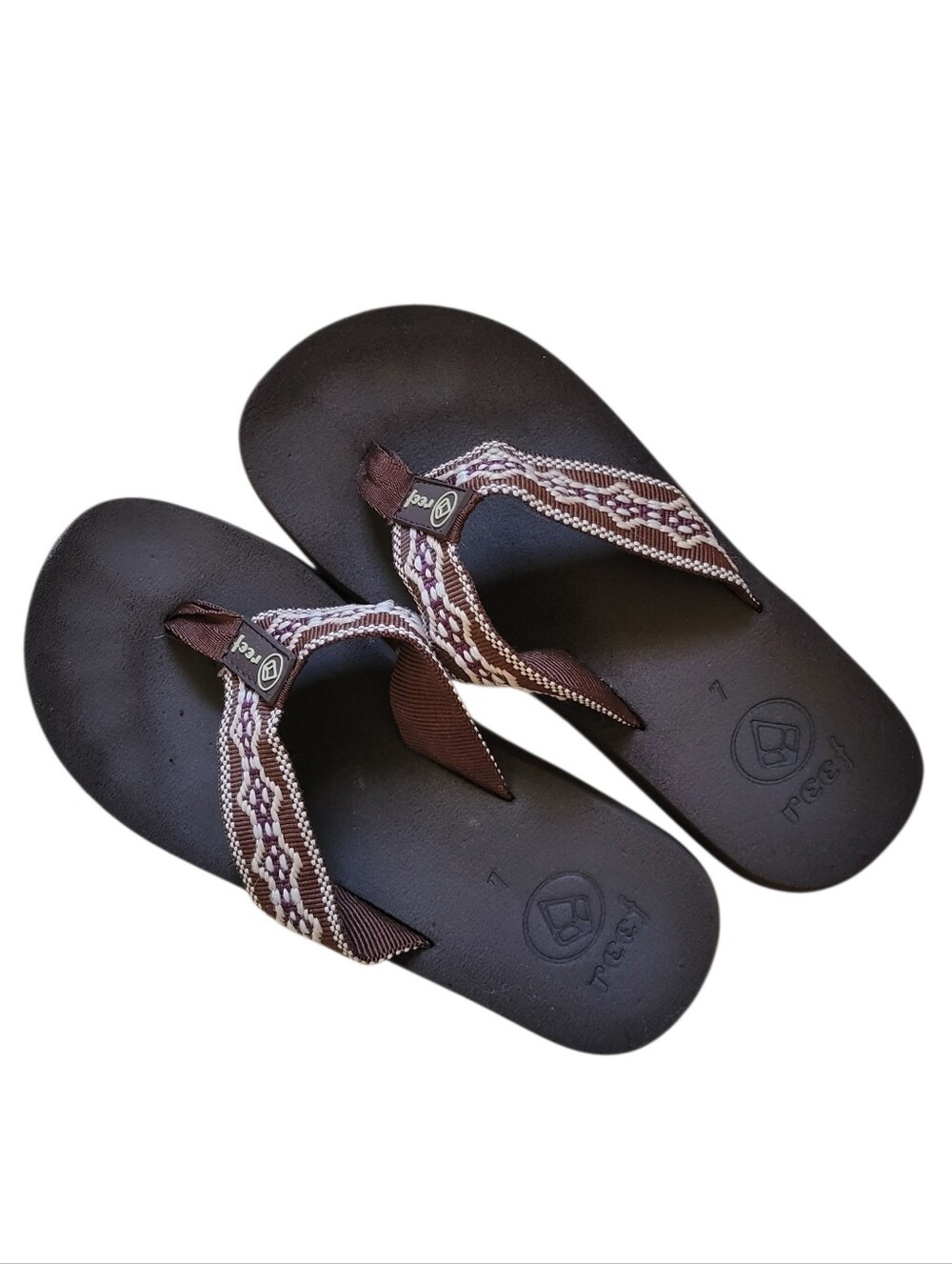 REEF Cloth Strap Flip Flops Brown 7